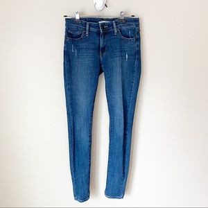 Levi's 711 Stretch Distressed Low Rise Skinny Jeans Medium Wash 26